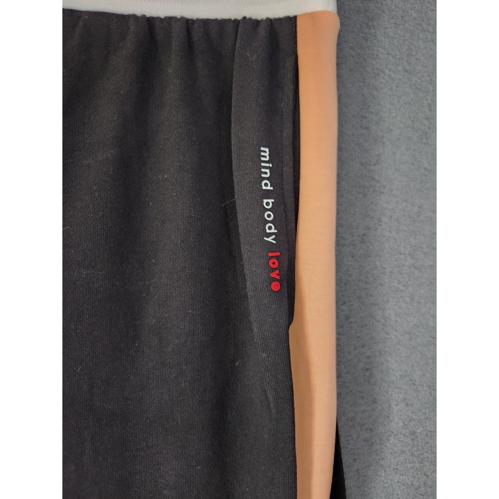 Mind Body Love Yoga Lounge Pants Side Stripe Snap Drawstring Peace World MP NWOT - Picture 3 of 12